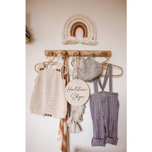 Rattan Hanger  - Wood Hanger - Adult Hanger - Boho Decor - Baby Hanger - Rainbow Baby - Hanger - Macrame Hanger - Eco-Friendly Hanger
