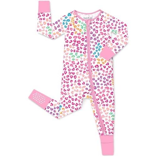 Viscose Derived from Bamboo Baby Footie Pajamas Convertible Newborn Sleeper for Baby Girl Zipper Onesie 0-24M