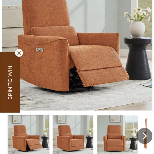 Tracee Power Swivel Nursery Glider Recliner
