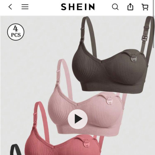 4pcs Maternity & Nursing Sexy Front Clip Bras, Comfortable Breastfeeding Lingerie