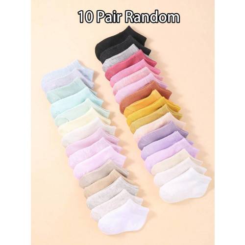 10 Pairs/Set Of Random Colors Baby Unisex Socks Toddler Nude Socks | SHEIN USA