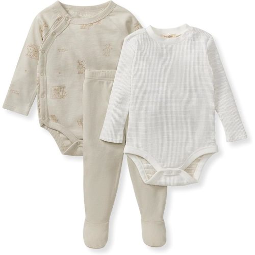Burt's Bees Baby Unisex 3-Piece Bodysuit and Pant Set, 100% Organic Cotton Infant Outfit