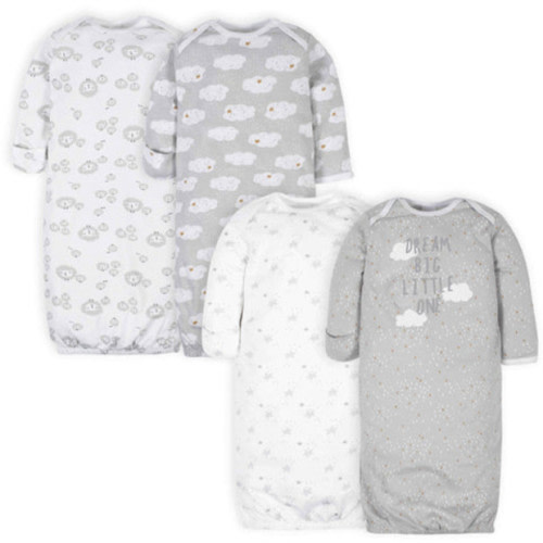 Gerber 4-Pack Baby Neutral Sheep Gowns