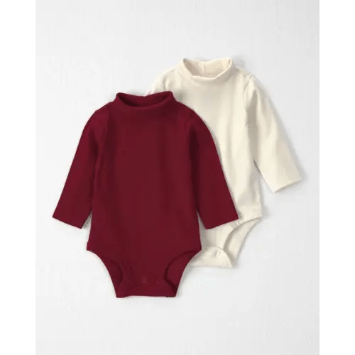 Baby Girl 2-Pack Organic Cotton Ribbed Mock Neck Bodysuits - Little Planet | Carter's