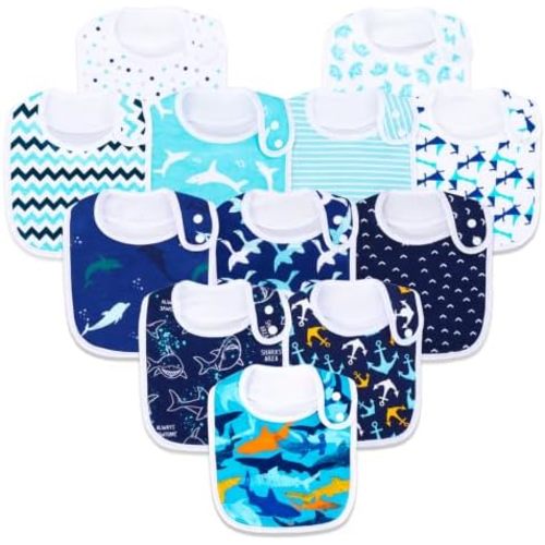 Baby Bibs Soft and Absorbent Cotton Bandana Bibs Set for Boys Girls Newborn Unisex Plain Color 3-36 Months