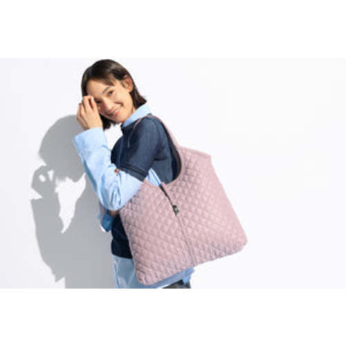 MZ Wallace Seersucker Blue & White Large Empire Tote Bag - Luxury Tote Handbags | MZ Wallace