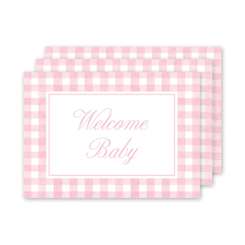 Gingham Pink Milestone Cards