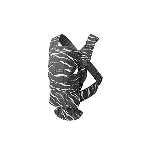 BabyBjörn Baby Carrier Mini, Anthracite/Landscape Print, Cotton | Newborn Carrier (7-25 lbs), Ergonomic, Easy-to-Use