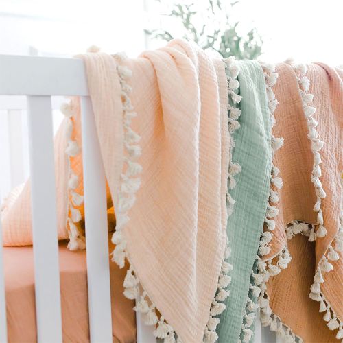 Pink Baby Blanket - 6 Layer Muslin Blanket | Crane Baby