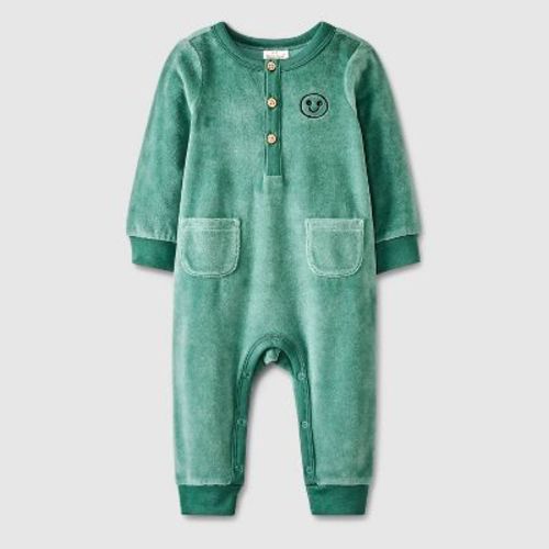 Baby Velour Romper - Cat & Jack™ Gray Newborn