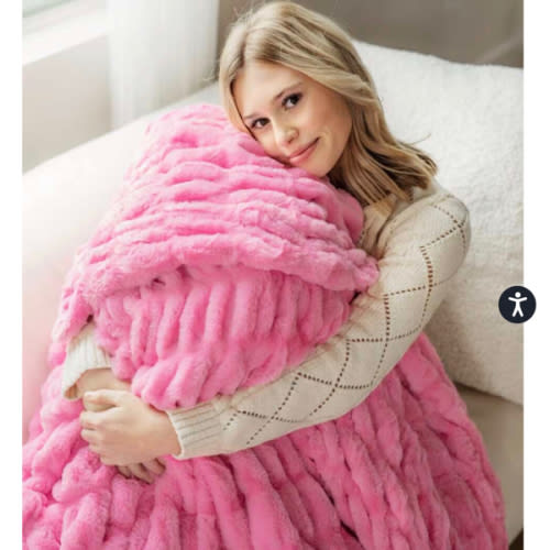 Hugs Pink Plush Blanket | Minky Couture