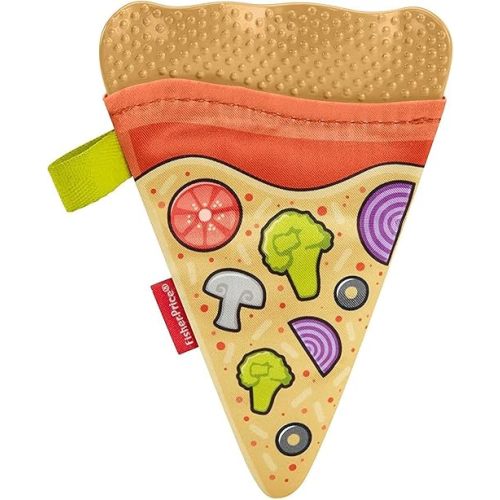 Fisher-Price Baby Toy Pizza Teether, BPA-Free Pretend Food Teething Activity for Sensory Developmental Play Newborns Ages 3+ Months