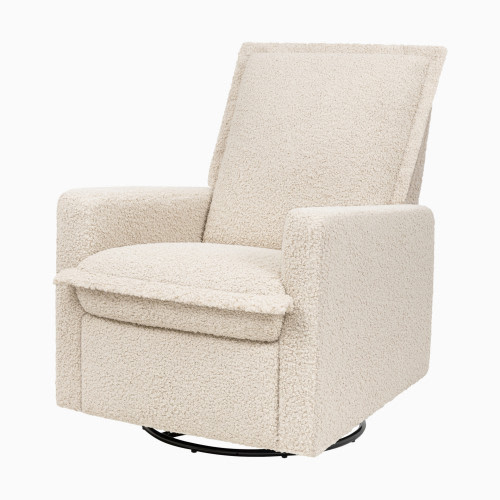 babyletto Cali Flange Recliner and Swivel Glider - Almond Teddy Loop