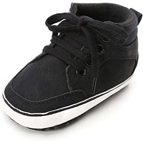 Meckior Toddler Baby Boys Girls High Tops Ankle Sneakers Soft Anti-Slip Sole PU Leather Moccasins Infant Newborn Prewalker First Walking Crib Shoes