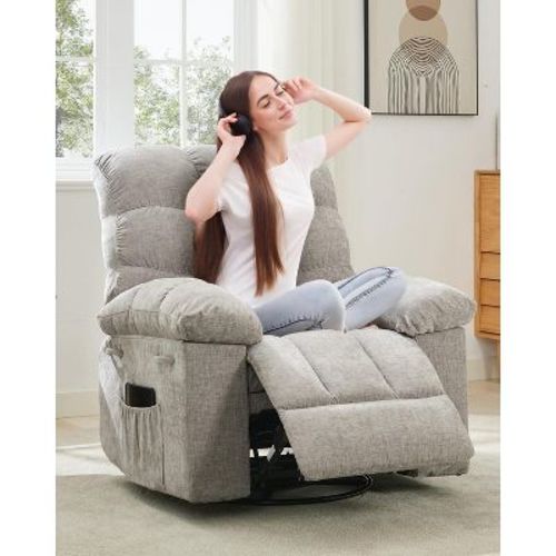 Rocker Chair for Adults, Overstuffed Large Manual Recliner Glider, Nursery Rocking Chairs, Comfy Soft Fabric Living Room