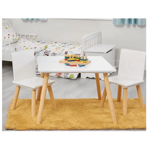 Happy Kiddos TF-6163 Scandinavian Wooden Study Table and Chair Set for Kids – Montessori Design, Non-Toxic, Easy to Assemble, Heavy Duty for Classroom Playroom Study room Tutorial Center