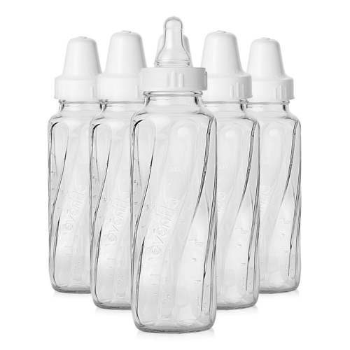 Evenflo Feeding Classic Glass Twist Bottles, 8 Ounce (Pack of 6),Clear,