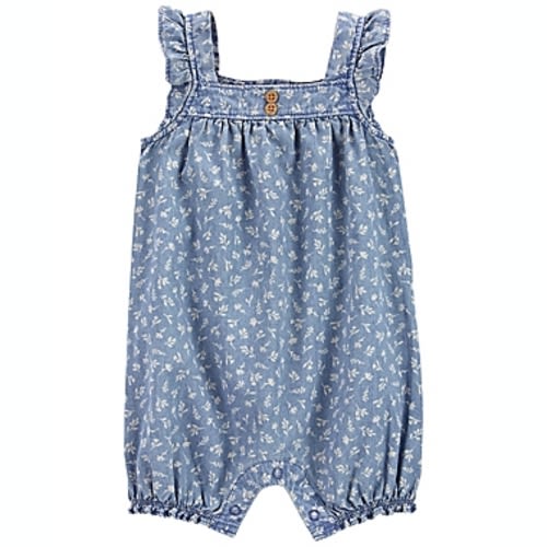 carter's® 3 Months Floral Chambray Romper in Bluecarter's®