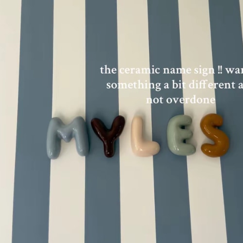 Bubble Ceramic Letters | Personalized Name | Nursery | Handmade Scandinavian Wall Decor | Bubble | Gift | Colorful Alphabet Font