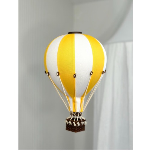 Handcrafted Hot Air Balloon: Yellow & White Nursery Decor