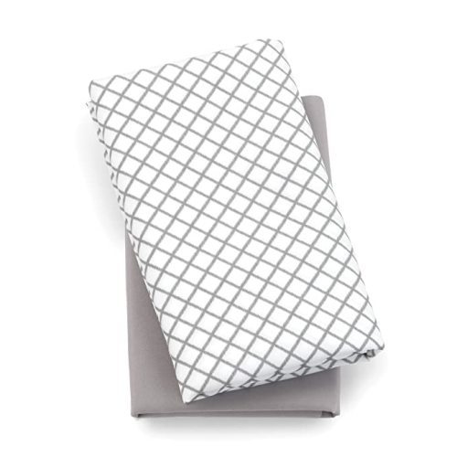 Chicco Lullaby Playard Sheets - Grey Diamond 2-Pack | Grey/White