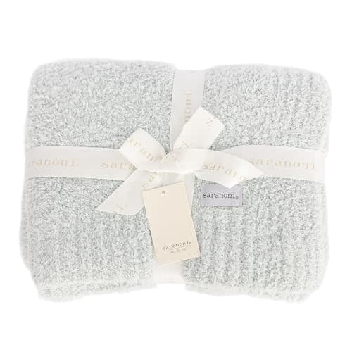 SARANONI Bamboni Luxury Baby Blanket | Cozy & Soft Plush Receiving Blankets | Perfect for Girls & Infant Baby Boy Blankets | Sky Blue - 30” x 40"