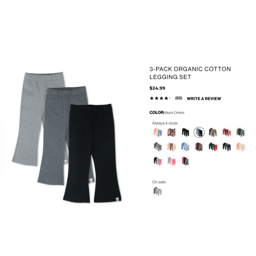 3-Pack Organic Cotton Legging Set | Honest Baby Clothing