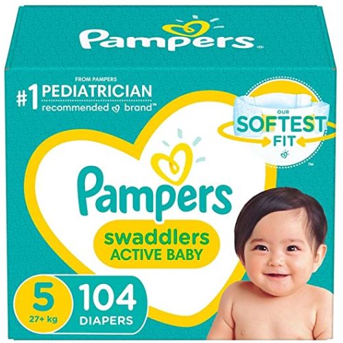 Pampers Swaddlers Active Baby Diaper Size 5 104 Count - Size 5 (Pack of 104)