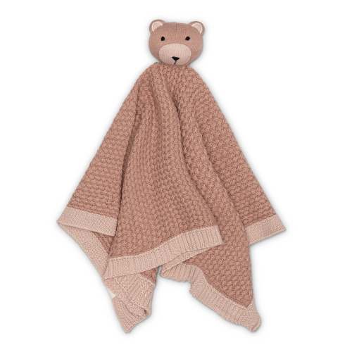 Violet Knitted Teddy Bear Lovey Blanket
