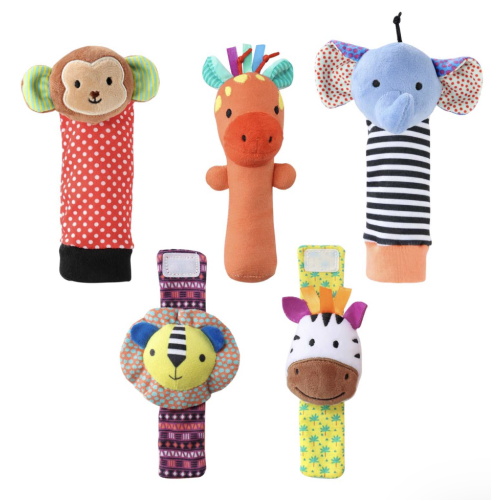 Safari Baby Sock Rattles Set of 5