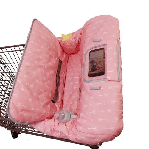 ICOPUCA Baby Shopping Cart Cover, Pink, High Chair Cover, Machine Washable, Thickened Cushioning
