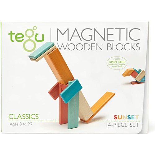 14 Piece Tegu Magnetic Wooden Block Set, Sunset