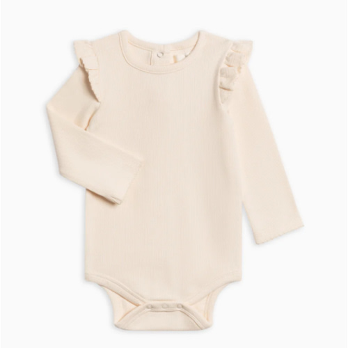 Leza Ribbed Ruffle Long Sleeve Bodysuit