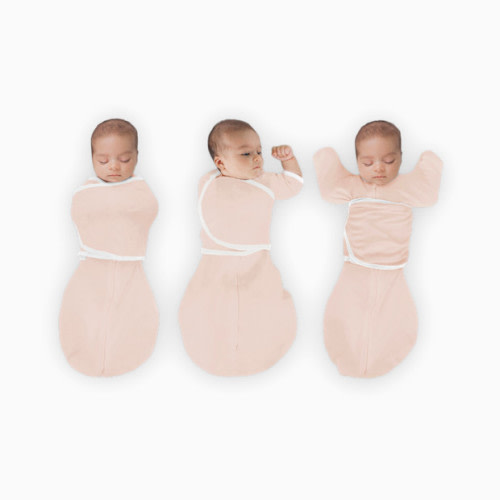 Organic Omni Swaddle Sack with Arms Up Half-Length Sleeves and Mitten Cuffs TOG 1.0 - Soft Pink