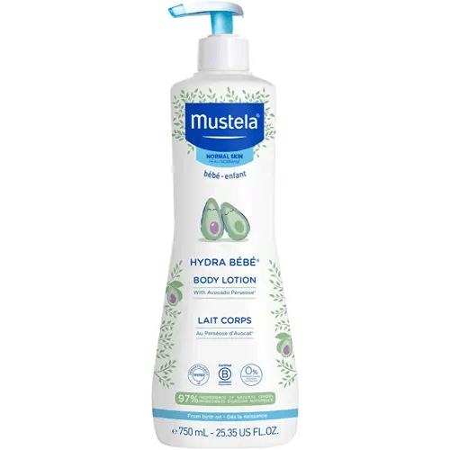 Mustela Hydra Bebe Body Lotion - Daily Moisturizing Baby Lotion with Natural Avocado, Jojoba & Sunflower Oil – Various Sizes