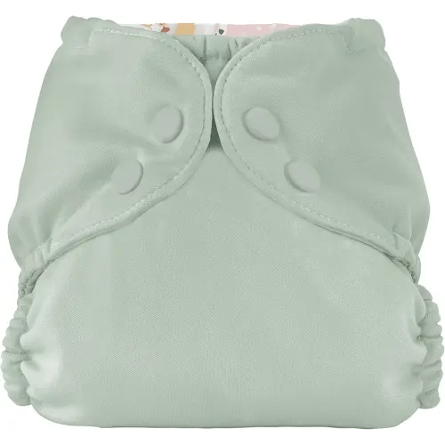Esembly Cloth Diaper Cover - Reusable Swim Diaper, Waterproof, Breathable - Adjustable Outer Layer Over Absorbent Inner for Blowout Protection - Sea Glass, Size 1 (7-17lbs)
