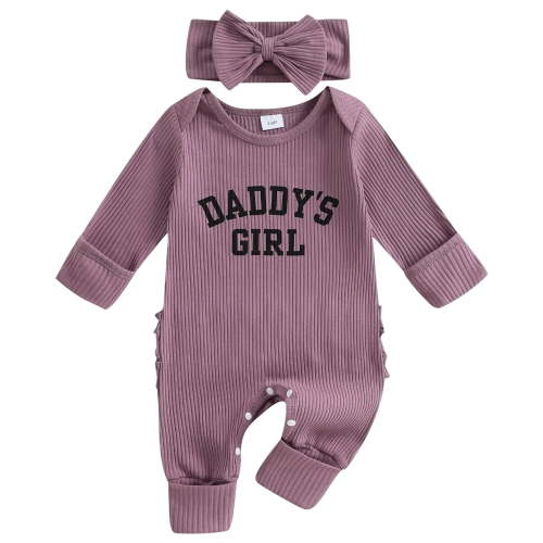 Staki Footless Pajamas Baby Girl Baby Girl Sweater Romper Pants Knit Jumpsuit Overall One Piece Outfit Fall Winter Clothes(Purple,3-6 Months)