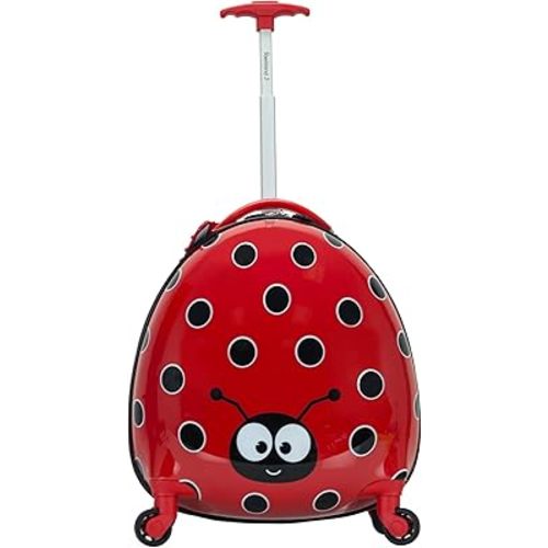 Rockland Jr. Kids' My First Hardside Spinner Luggage, Telescoping Handles, Ladybug, Carry-On 19-Inch