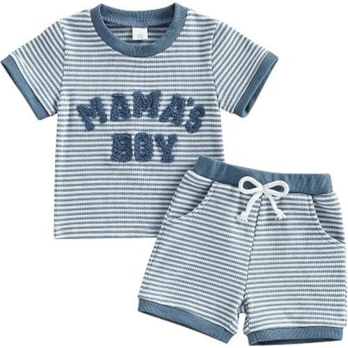 Baby Boy Summer Clothes Mamas Boy T-Shirt Shorts Set