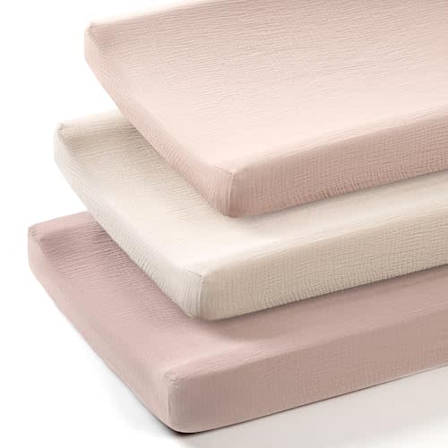 lulumoon Muslin Changing Pad Cover: Baby Diaper Changing Table Pad Cover - Changing Pad Sheets for Girls Boys