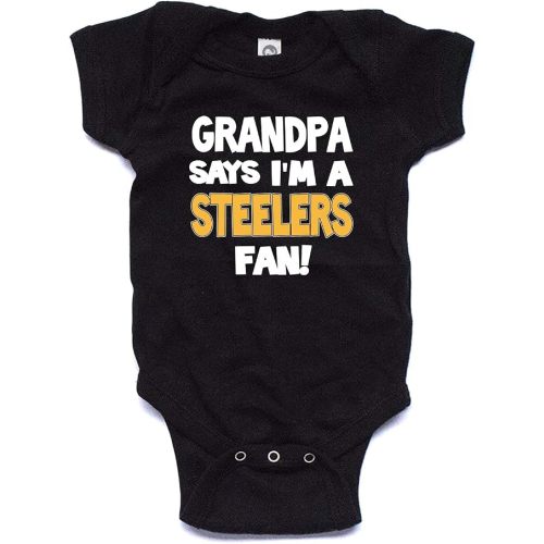 NanyCrafts Baby's My Grandpa Says I'm a Steelers Fan Bodysuit, Baby Steelers Fan