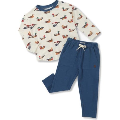 Decoy Ducks Long Sleeve Graphic T-Shirt & Knit Pants Set, 3-6M