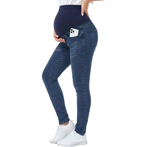 PACBREEZE Women's Maternity Jeans Over Belly Skinny Stretchy Denim Pants Comfy Slim Pregnancy Pants