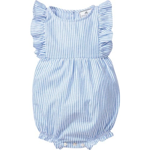 Ruffle Trim Seersucker One-Piece Pajamas, 6-12M