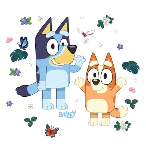 RoomMates Bluey and Bingo Character Blue Peel and Stick Wall Decals, RMDM5560
