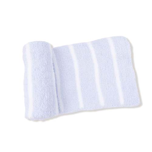 Chenille - Light Blue & Ivory Stripe Receiving Blanket – Angel Dear