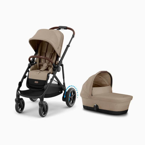 Cybex e-GAZELLE S Stroller + GAZELLE S Cot Bundle - Almond Beige