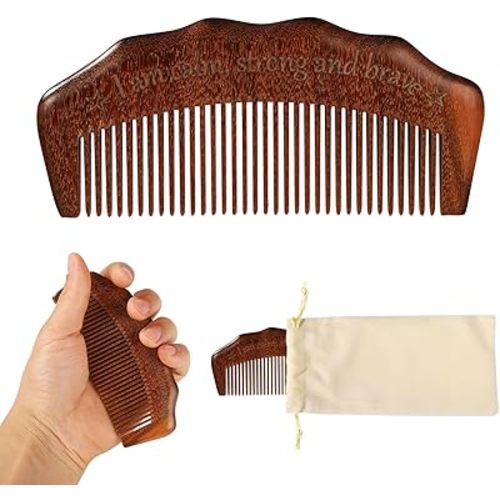 Wooden Hair Comb, Wood Birthing Comb I Am Calm Strong and Brave Comb Labor Pain Comb Childbirth Combs Labor Comb Wooden Pregnancy Comb for Women Natural Birth Essentials Gifts