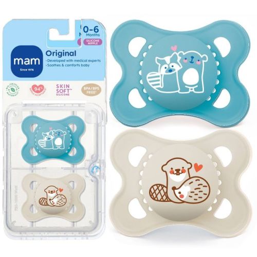MAM Matte Original Deco Pacifier - 0-6 Months - Boy - 2pc