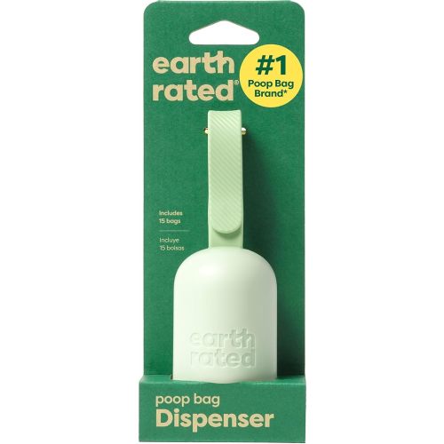 Earth Rated Dog Poop Bag Holder, Durable and Guaranteed Leakproof, Unscented, Dispenser with Starter Roll